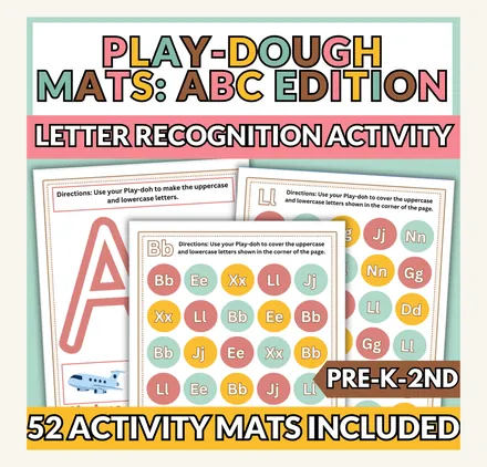 Alphabet play-dough mats for letter formation practice.